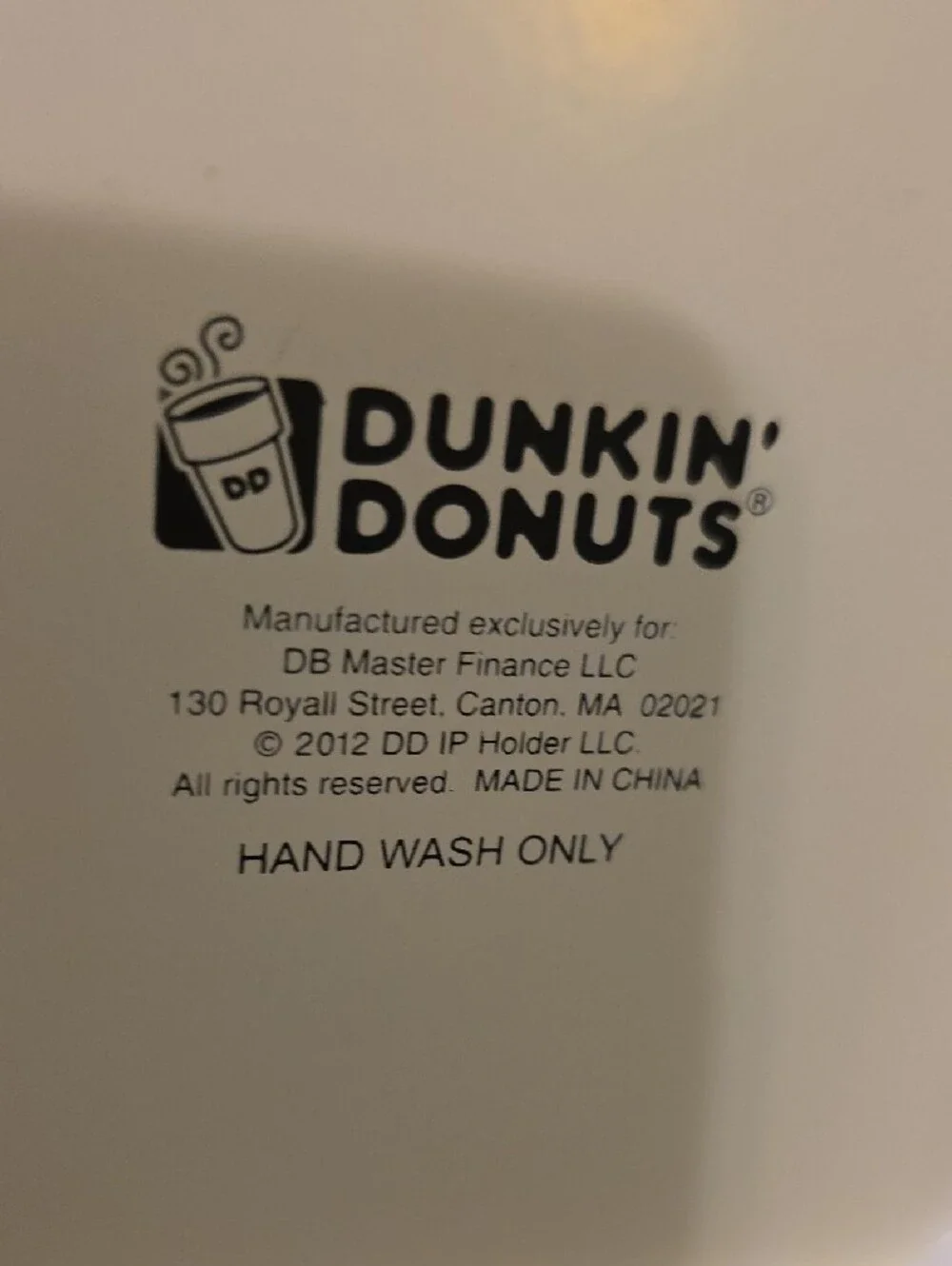 Dunkin' Donuts White Canister with Orange Lid - Stamped 'DD' Coffee Storage 2012